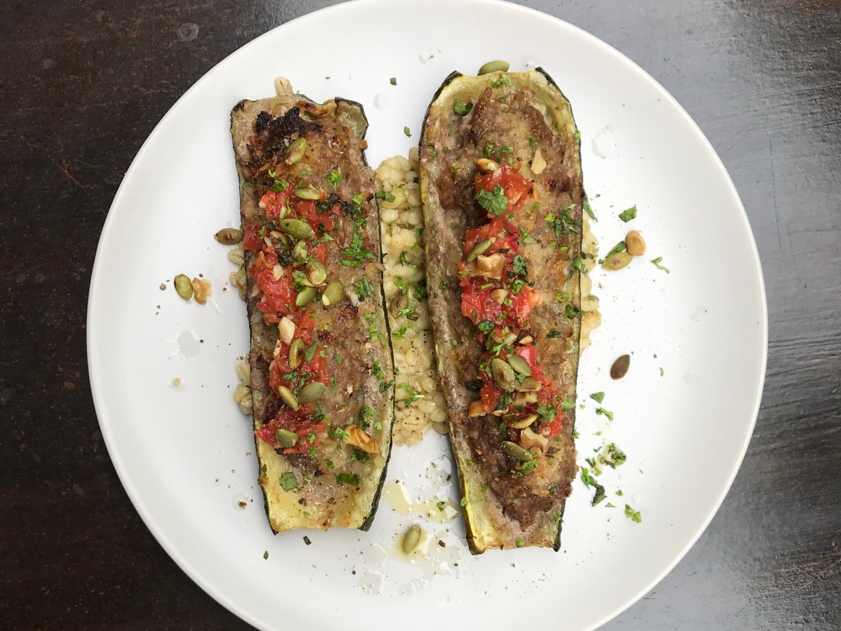 Lamb Stuffed Courgettes